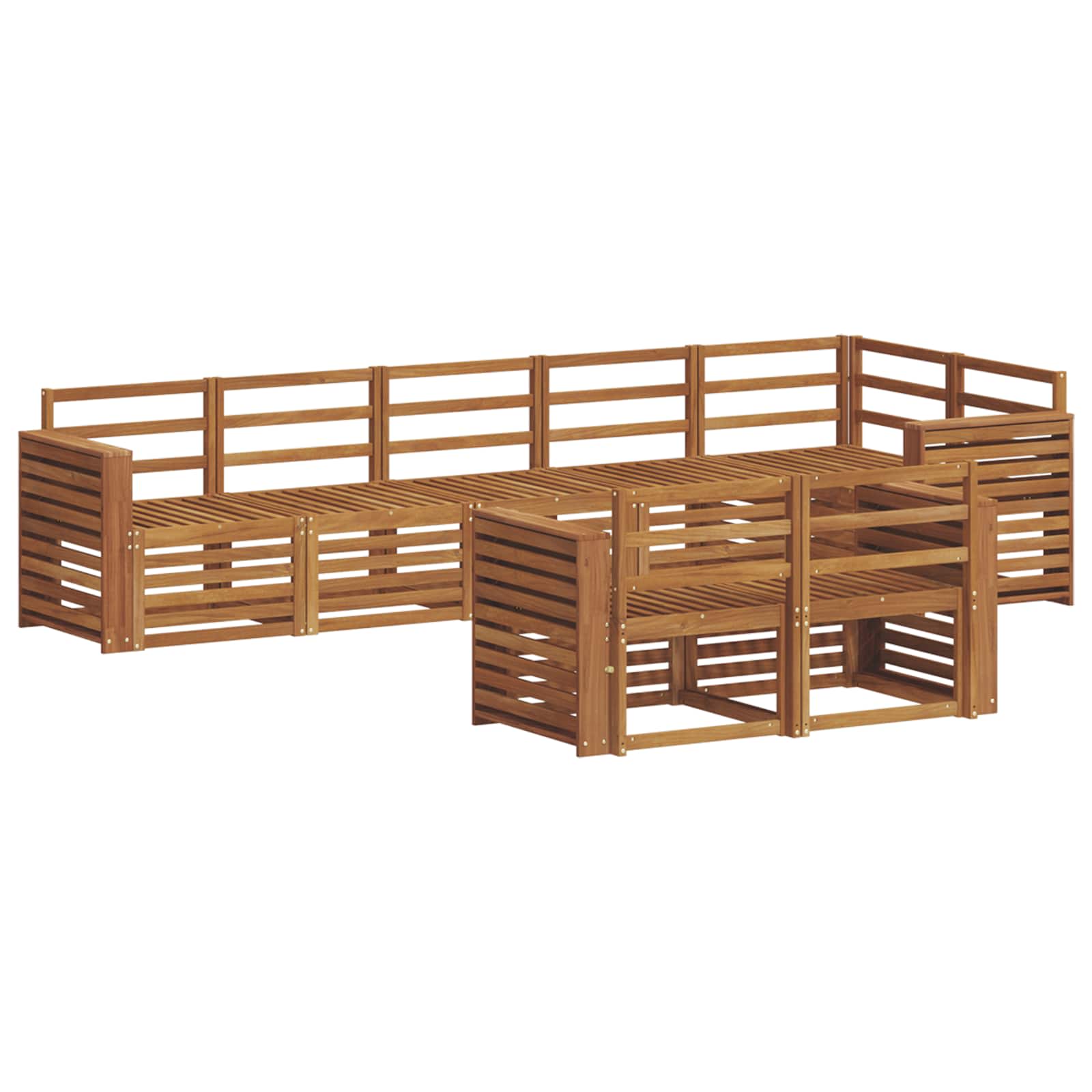 Σετ Καναπέ 8 pcs Φυσικό Στερεό Ξύλο Ακακίας - Pakobazaar