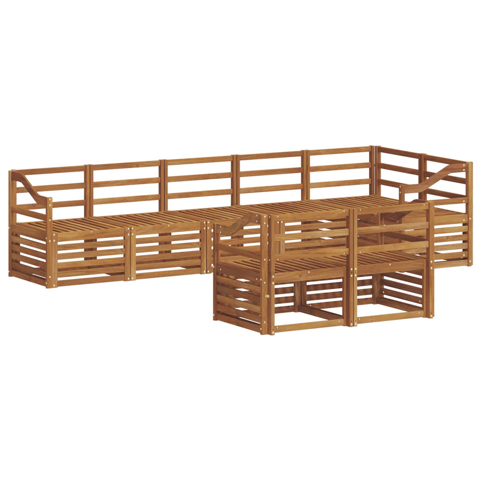 Σετ Καναπέ 8 pcs Φυσικό Στερεό Ξύλο Ακακίας - Pakobazaar