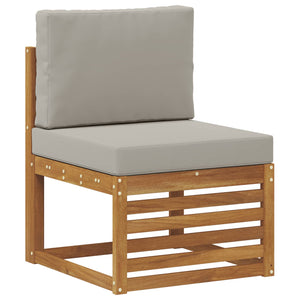 Σετ Καναπέ 9 pcs Φυσικό και Ανοιχτό Γκρι Στερεό Ξύλο Ακακίας - Pakobazaar