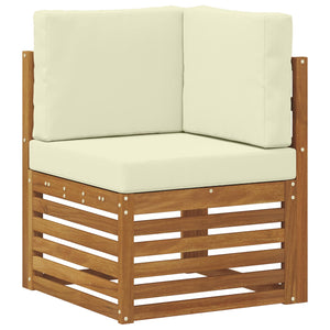 Σετ Καναπέ 9 pcs Φυσικό και Κρέμα Στερεό Ξύλο Ακακίας - Pakobazaar