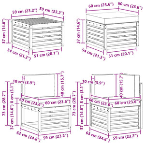 Σετ Καναπέ 7 pcs Φυσικό και Μπεζ Στερεό Ξύλο Ακακίας - Pakobazaar