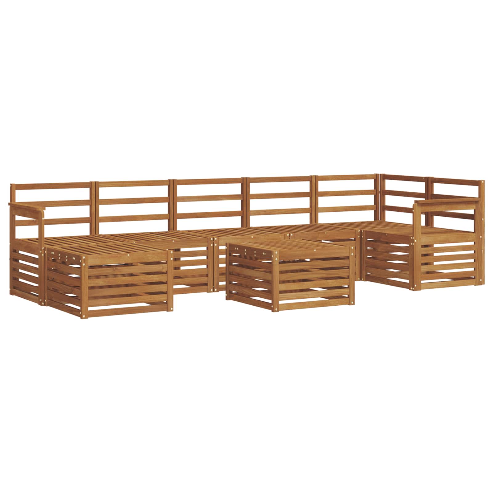 Σετ Καναπέ 8 pcs Φυσικό Στερεό Ξύλο Ακακίας - Pakobazaar