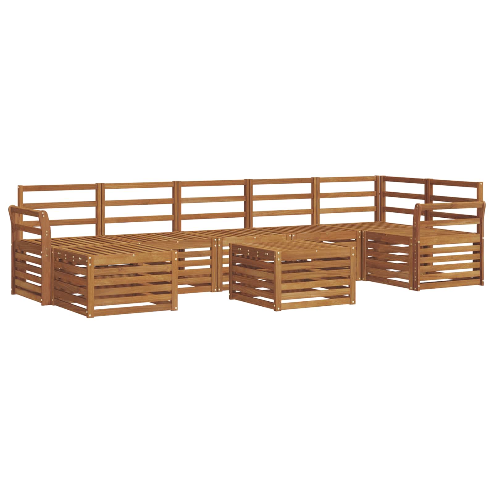 Σετ Καναπέ 8 pcs Φυσικό Στερεό Ξύλο Ακακίας - Pakobazaar
