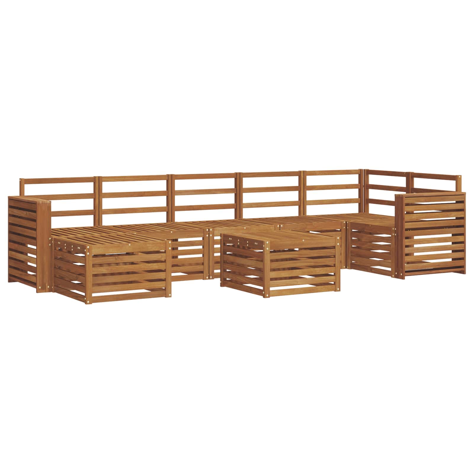 Σετ Καναπέ 8 pcs Φυσικό Στερεό Ξύλο Ακακίας - Pakobazaar