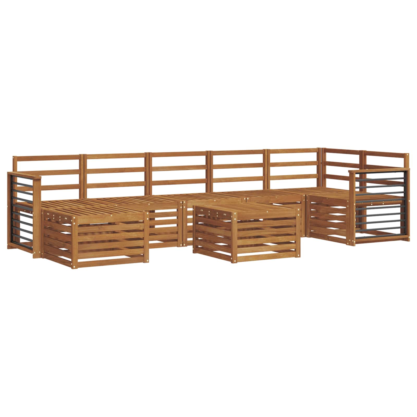 Σετ Καναπέ 8 pcs Φυσικό Στερεό Ξύλο Ακακίας - Pakobazaar