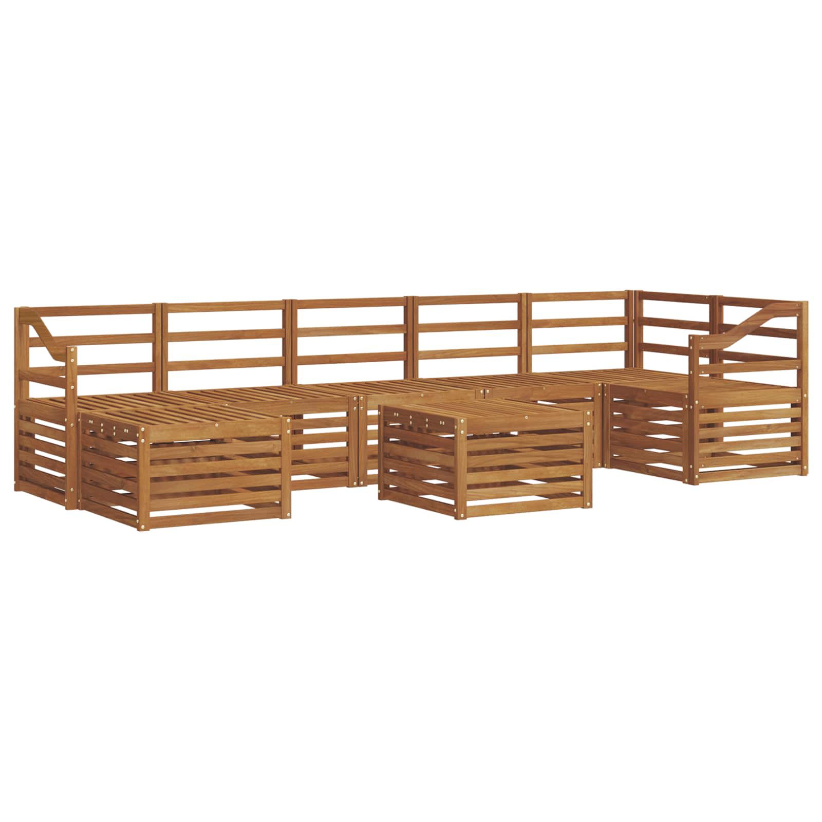 Σετ Καναπέ 8 pcs Φυσικό Στερεό Ξύλο Ακακίας - Pakobazaar