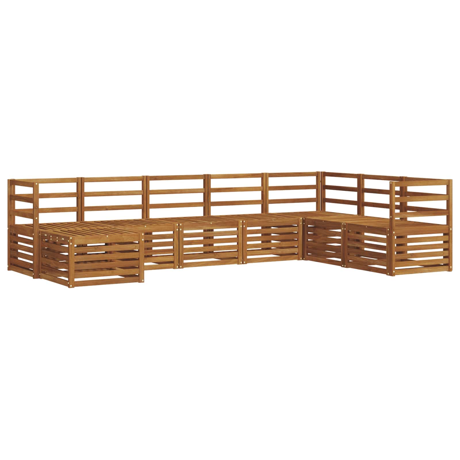 Σετ Καναπέ 8 pcs Φυσικό Στερεό Ξύλο Ακακίας - Pakobazaar