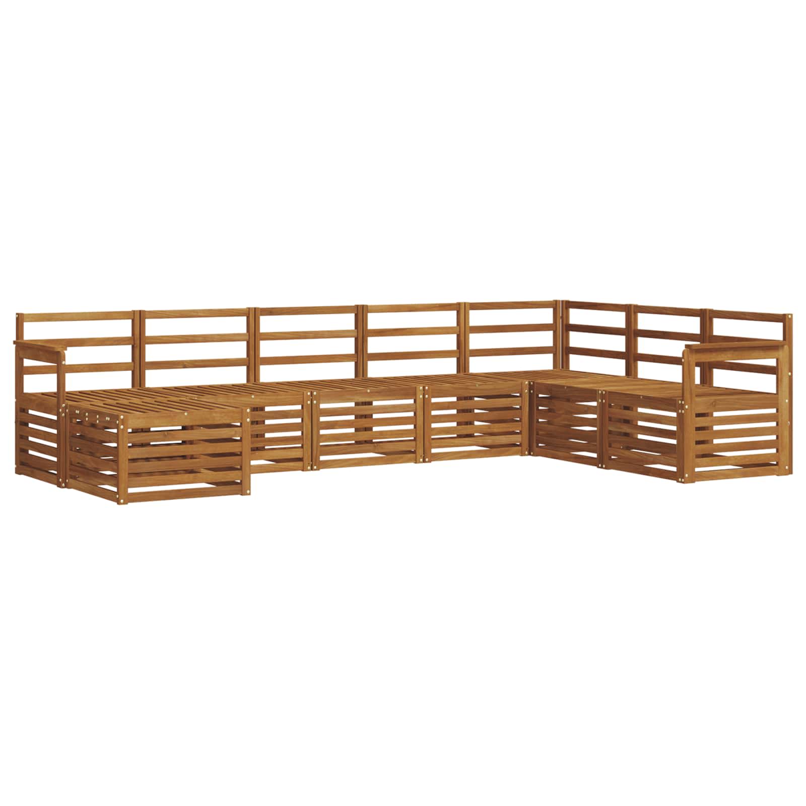 Σετ Καναπέ 8 pcs Φυσικό Στερεό Ξύλο Ακακίας - Pakobazaar