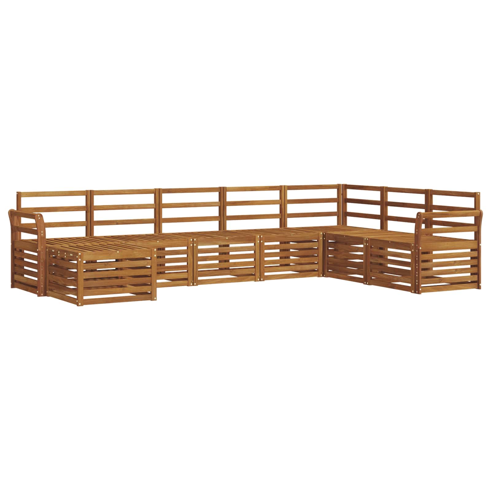 Σετ Καναπέ 8 pcs Φυσικό Στερεό Ξύλο Ακακίας - Pakobazaar