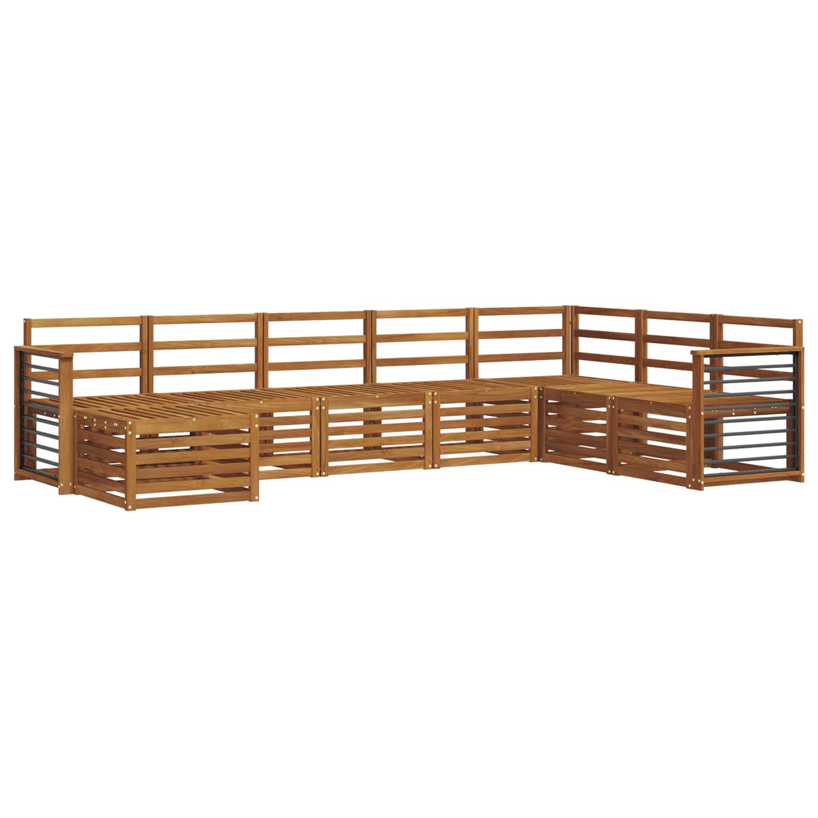 Σετ Καναπέ 8 pcs Φυσικό Στερεό Ξύλο Ακακίας - Pakobazaar