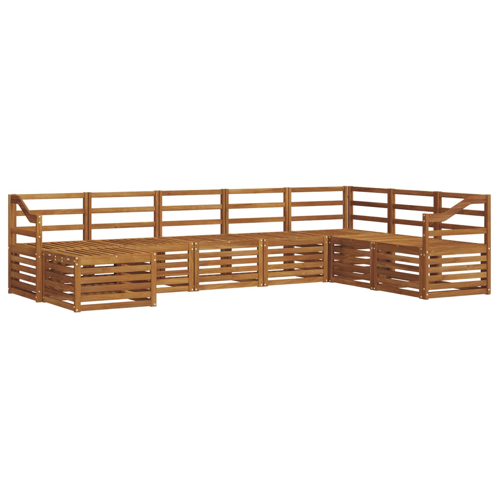 Σετ Καναπέ 8 pcs Φυσικό Στερεό Ξύλο Ακακίας - Pakobazaar