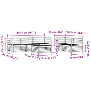 Σειρά Καναπέ Εξωτερικού 6 pcs Φυσικό - Pakobazaar