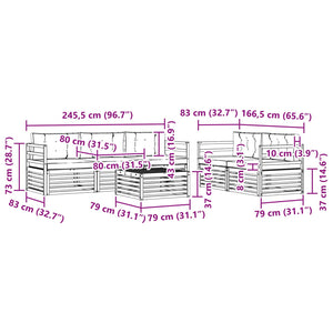 Σειρά Καναπέ Εξωτερικού με μαξιλάρι 6 pcs Φυσικό και Μπεζ - Pakobazaar