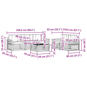 Σειρά Καναπέ Εξωτερικού με μαξιλάρι 6 pcs Φυσικό και Μπεζ - Pakobazaar