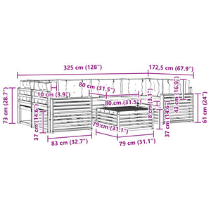 Σειρά Καναπέ Εξωτερικού με μαξιλάρι 8 pcs Φυσικό και Μπεζ - Pakobazaar