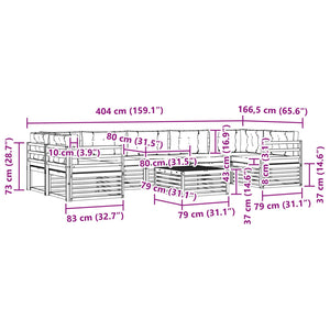 Σειρά Καναπέ Εξωτερικού με μαξιλάρι 8 pcs Φυσικό και Μπεζ - Pakobazaar