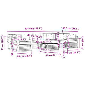 Σειρά Καναπέ Εξωτερικού με μαξιλάρι 8 pcs Φυσικό και Κρέμα - Pakobazaar