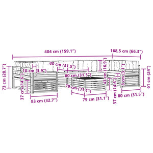 Σειρά Καναπέ Εξωτερικού με μαξιλάρι 8 pcs Φυσικό και Μπεζ - Pakobazaar
