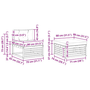 Σειρά Καναπέ Εξωτερικού με μαξιλάρι 5 pcs Φυσικό και Μπεζ - Pakobazaar