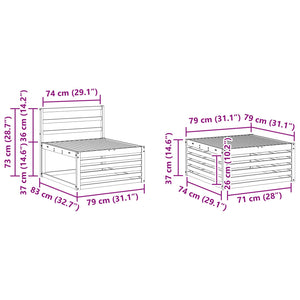 Σειρά Καναπέ Εξωτερικού 5 pcs Φυσικό - Pakobazaar