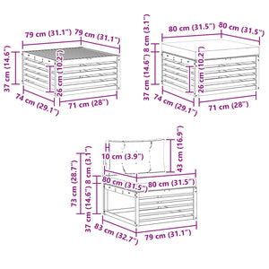 Σειρά Καναπέ Εξωτερικού με μαξιλάρι 6 pcs Φυσικό και Ανθρακί - Pakobazaar