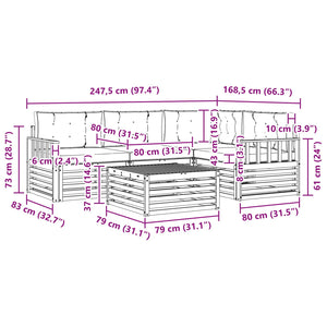 Σειρά Καναπέ Εξωτερικού με μαξιλάρι 5 pcs Φυσικό και Μπεζ - Pakobazaar