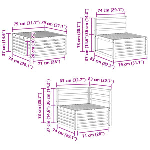 Σειρά Καναπέ Εξωτερικού 5 pcs Φυσικό Στερεό Ξύλο Ακακίας - Pakobazaar