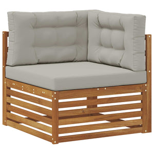 Σειρά Καναπέ Εξωτερικού 5 pcs Φυσικό και Ανοιχτό Γκρι - Pakobazaar