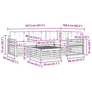 Σειρά Καναπέ Εξωτερικού με μαξιλάρι 5 pcs Φυσικό και Μπεζ - Pakobazaar