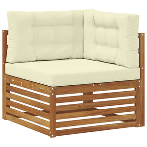 Σειρά Καναπέ Εξωτερικού με μαξιλάρι 5 pcs Φυσικό και Κρέμα - Pakobazaar