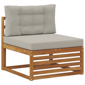 Σειρά Καναπέ Εξωτερικού 6 pcs Φυσικό και Ανοιχτό Γκρι - Pakobazaar