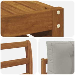 Σειρά Καναπέ Εξωτερικού 6 pcs Φυσικό και Ανοιχτό Γκρι - Pakobazaar