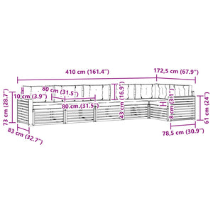 Σειρά Καναπέ Εξωτερικού με μαξιλάρι 6 pcs Φυσικό και Μπεζ - Pakobazaar