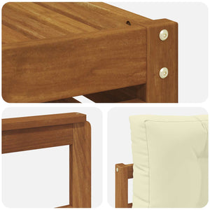 Σειρά Καναπέ Εξωτερικού με μαξιλάρι 7 pcs Φυσικό και Κρέμα - Pakobazaar