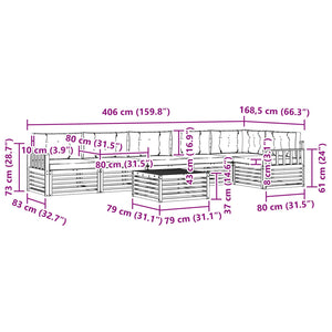 Σειρά Καναπέ Εξωτερικού με μαξιλάρι 7 pcs Φυσικό και Μπεζ - Pakobazaar
