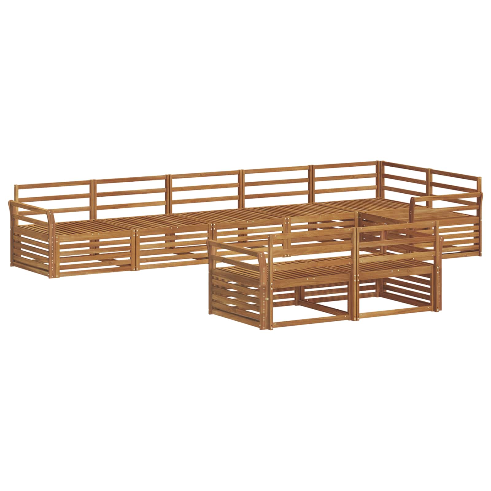Σειρά Καναπέ Εξωτερικού 8 pcs Φυσικό - Pakobazaar