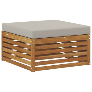 Σειρά Καναπέ Εξωτερικού 19 pcs Φυσικό και Ανοιχτό Γκρι - Pakobazaar