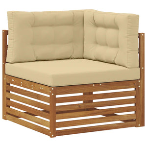 Σειρά Καναπέ Εξωτερικού με μαξιλάρι 7 pcs Φυσικό και Μπεζ - Pakobazaar