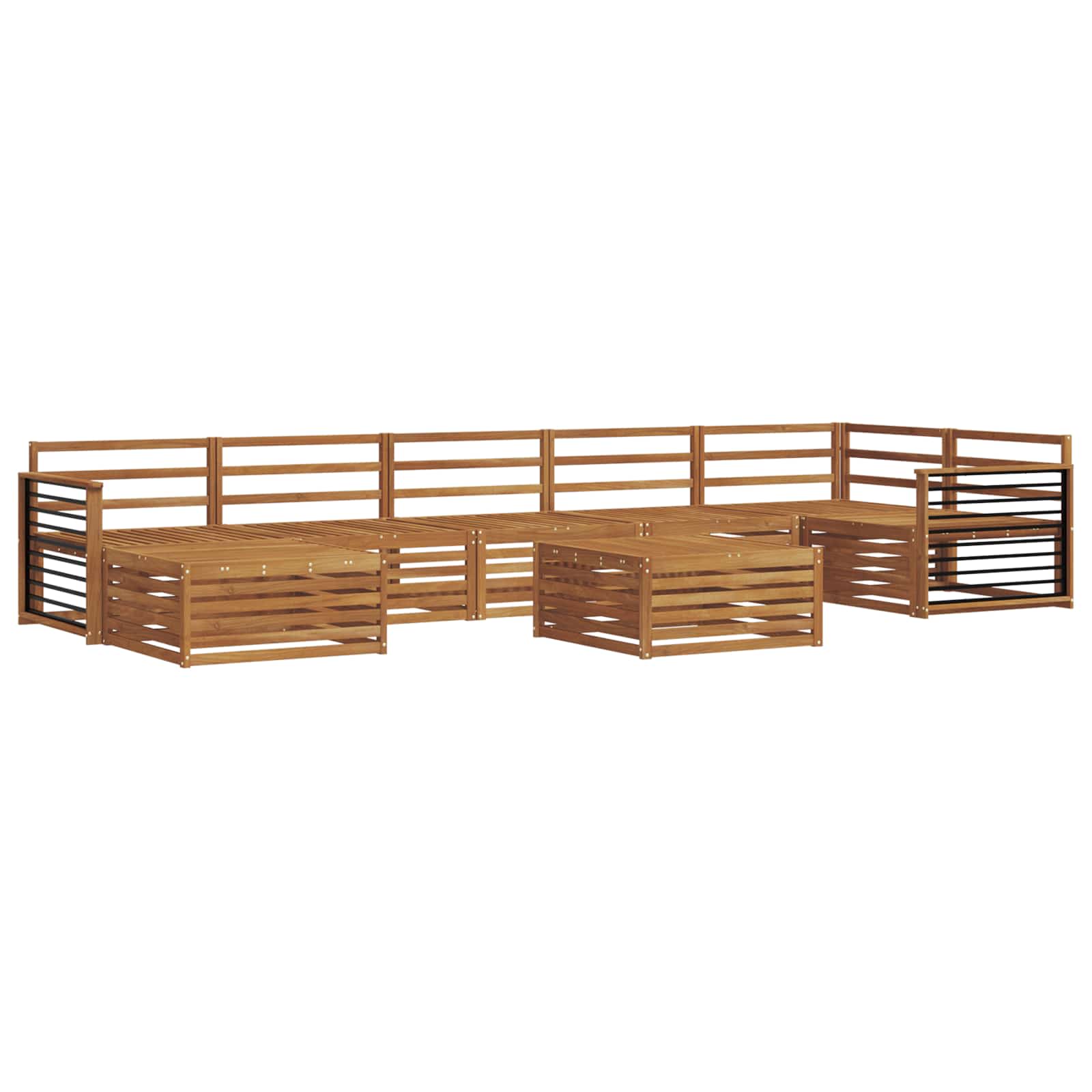 Σετ Καναπέ 8 pcs Φυσικό Στερεό Ξύλο Ακακίας - Pakobazaar