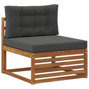 Σειρά Καναπέ Εξωτερικού 6 Τεμάχιο Φυσικό και Ανθρακί - Pakobazaar