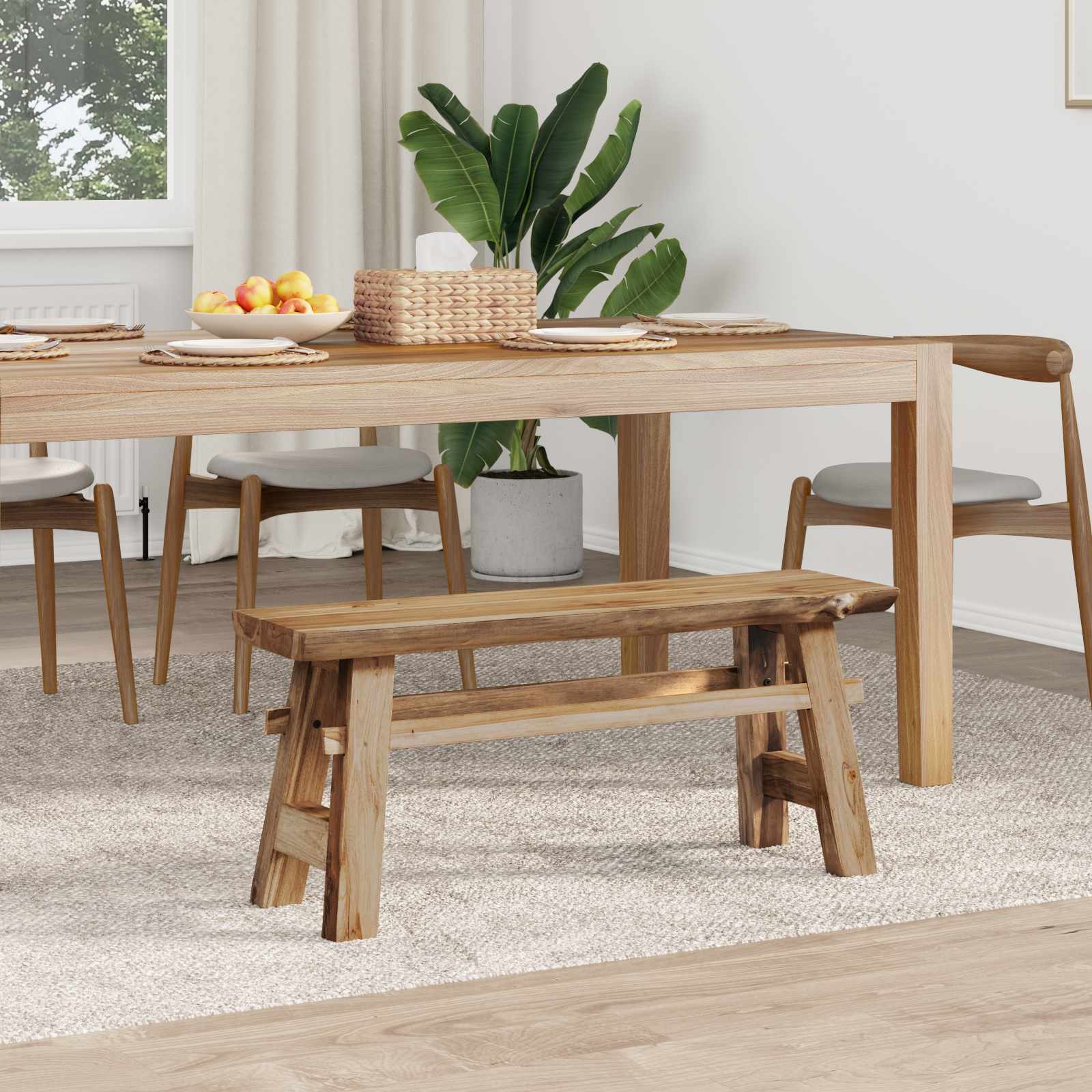 παγκάκι Φυσικό 100 x 29 x 43,5 εκ Στερεό Ξύλο Τίκ - Pakobazaar