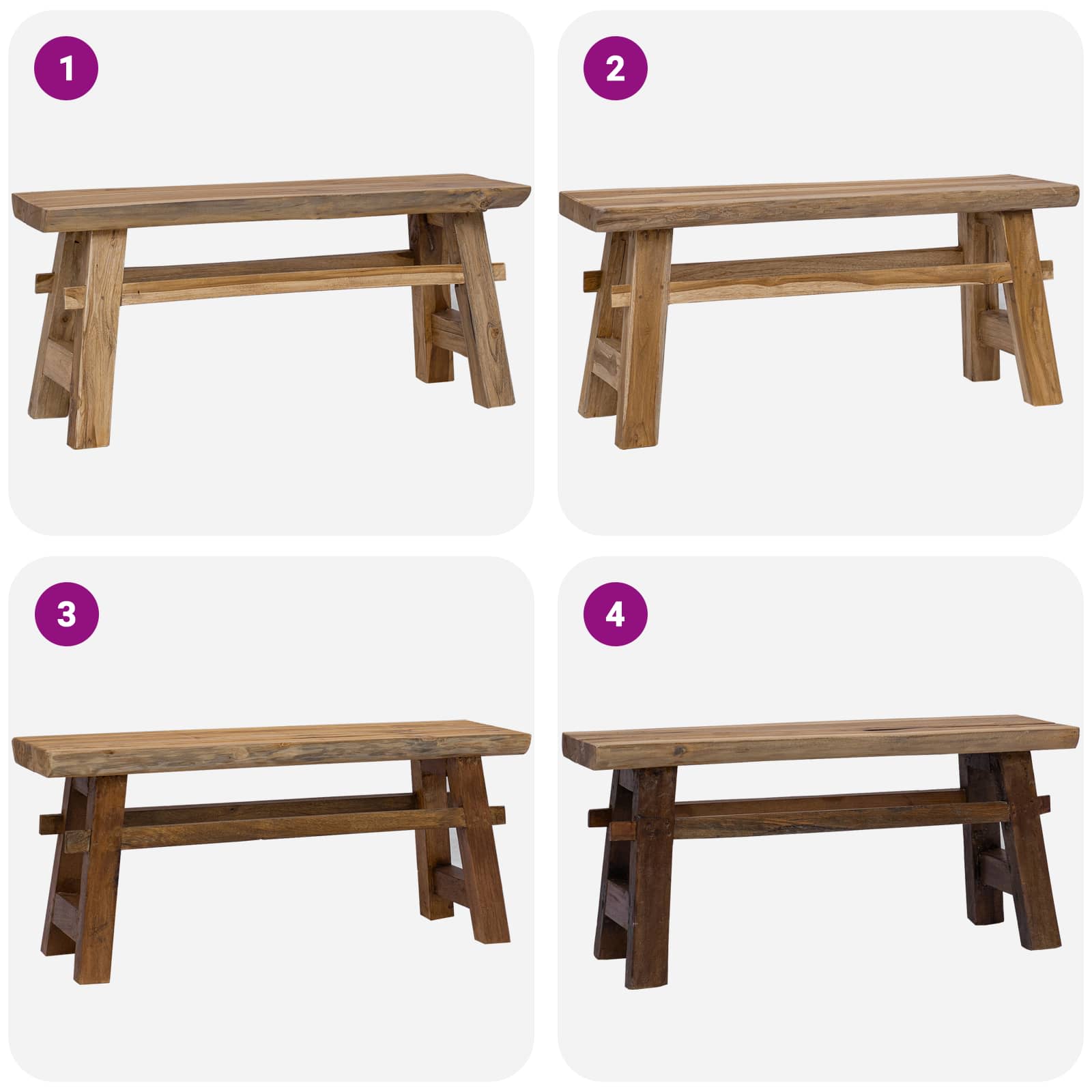 παγκάκι Φυσικό 100 x 29 x 43,5 εκ Στερεό Ξύλο Τίκ - Pakobazaar