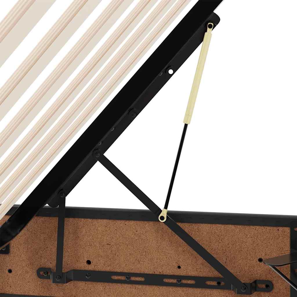 Κρεβάτι Αποθήκης με στρώμα Μαύρο 90 x 190 cm Τεχνητό δέρμα - Pakobazaar