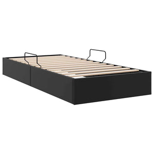 Κρεβάτι Αποθήκης με αποθήκευση Μαύρο 100 x 190 cm Τεχνητό δέρμα - Pakobazaar