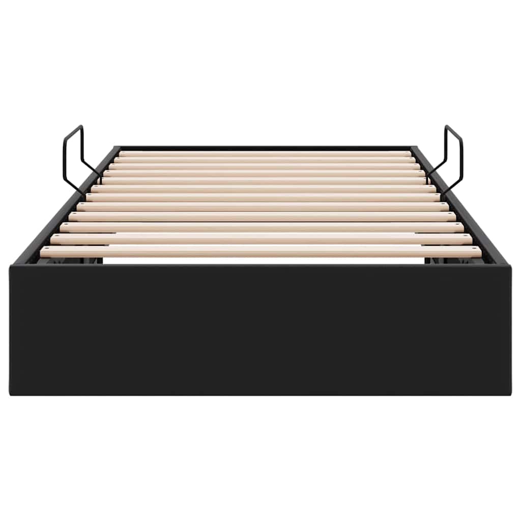 Κρεβάτι Αποθήκης με αποθήκευση Μαύρο 100 x 190 cm Τεχνητό δέρμα - Pakobazaar