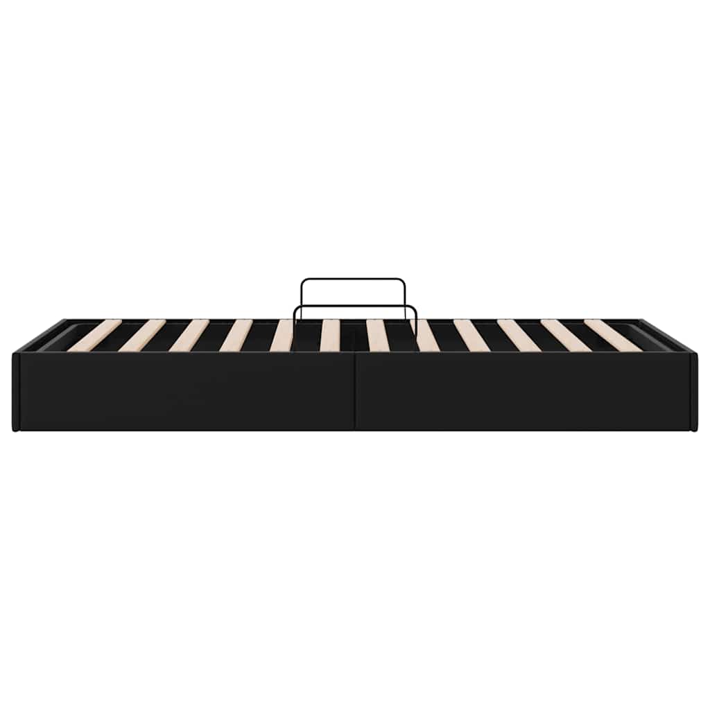 Κρεβάτι Αποθήκης με αποθήκευση Μαύρο 100 x 190 cm Τεχνητό δέρμα - Pakobazaar