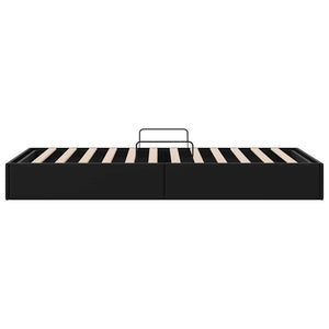 Κρεβάτι Αποθήκης με αποθήκευση Μαύρο 100 x 190 cm Τεχνητό δέρμα - Pakobazaar
