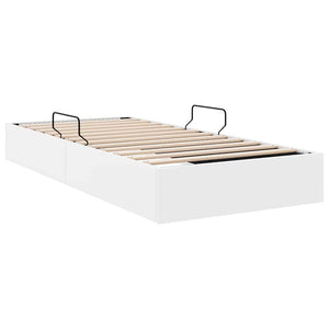 Κρεβάτι Αποθήκης Καθαρό Λευκό 100 x 190 cm Τεχνητό δέρμα - Pakobazaar