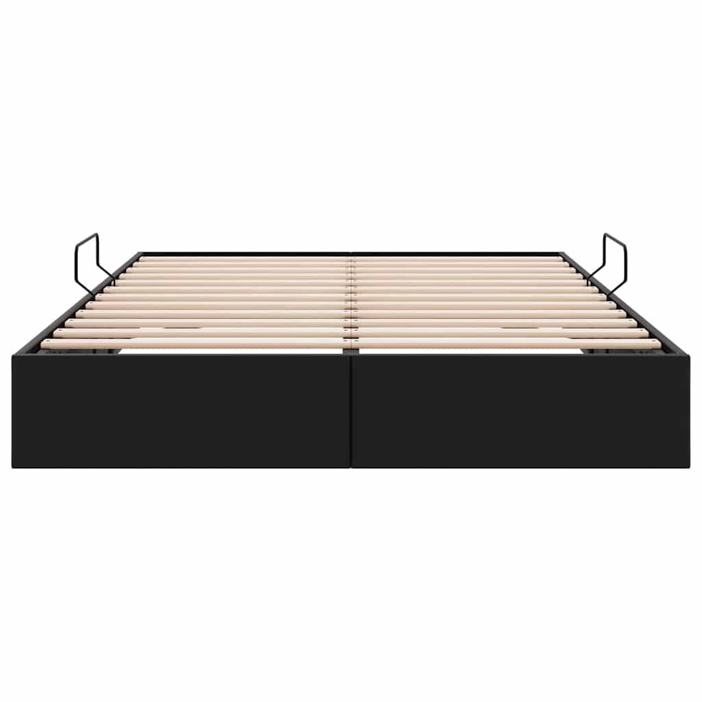 Κρεβάτι Αποθήκης με αποθήκευση Μαύρο 137 x 190 cm Τεχνητό δέρμα - Pakobazaar