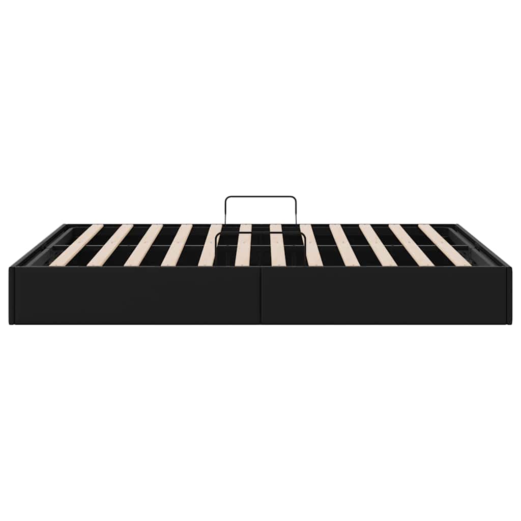 Κρεβάτι Αποθήκης με αποθήκευση Μαύρο 137 x 190 cm Τεχνητό δέρμα - Pakobazaar